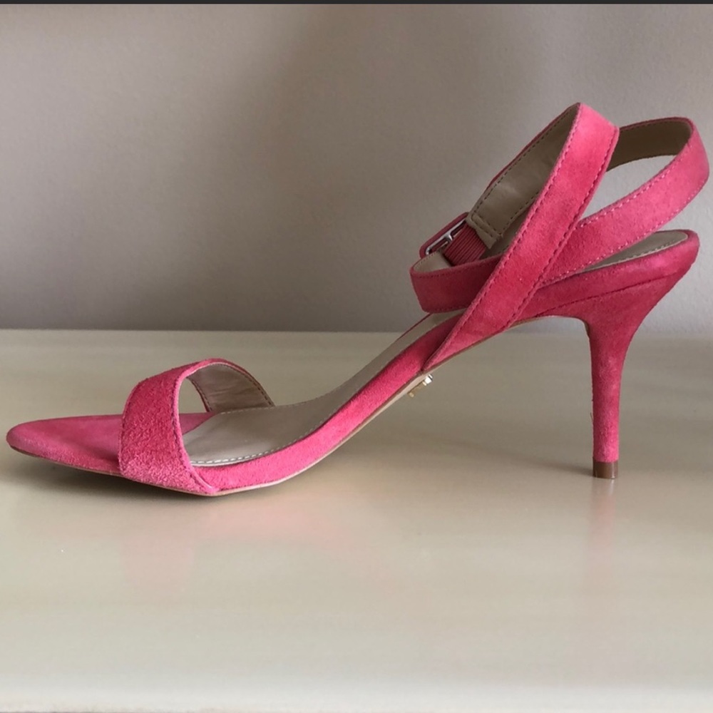 💗NEW💗Pink/Coral Genuine Suede Ankle Wrap Sandals by Victoria’s Secret - Picture 7 of 11